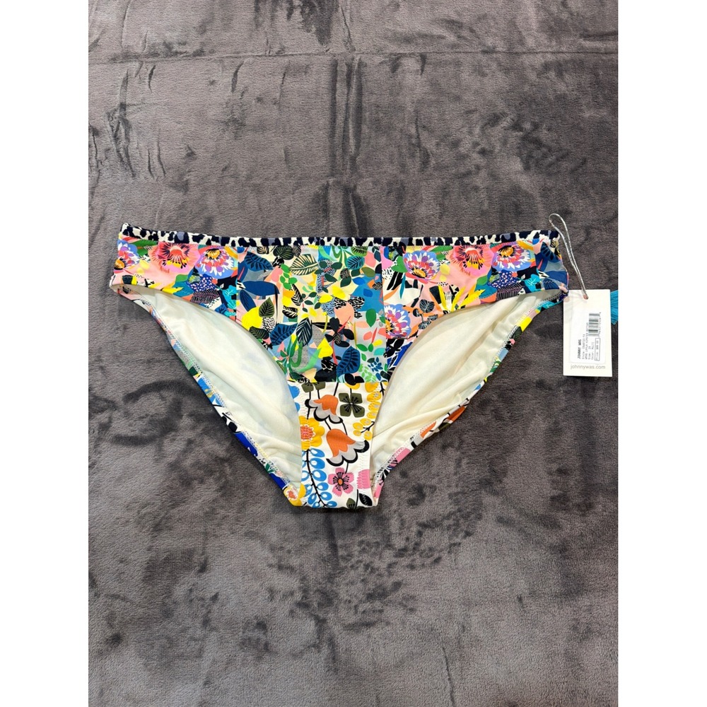 Johnny Was Layla Hipster Bikini Bottom Womens Multi Floral Leopard 2X NEW